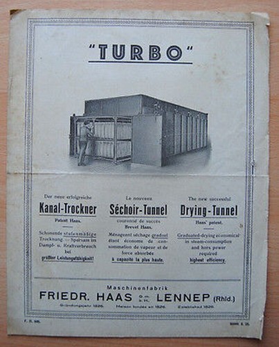 Tunnel dryer turbo friedr - tunnel,